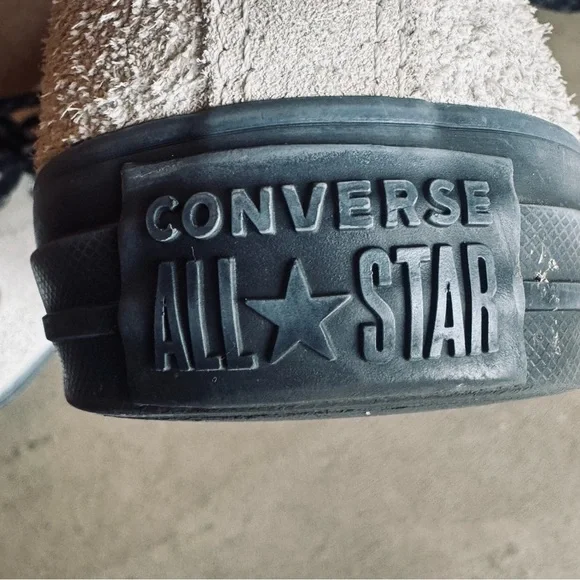 Rare Converse High-Top Sneakers in Gray Suede Leather, Black Trim W’s 9, Men’s 7 - Picture 7 of 10